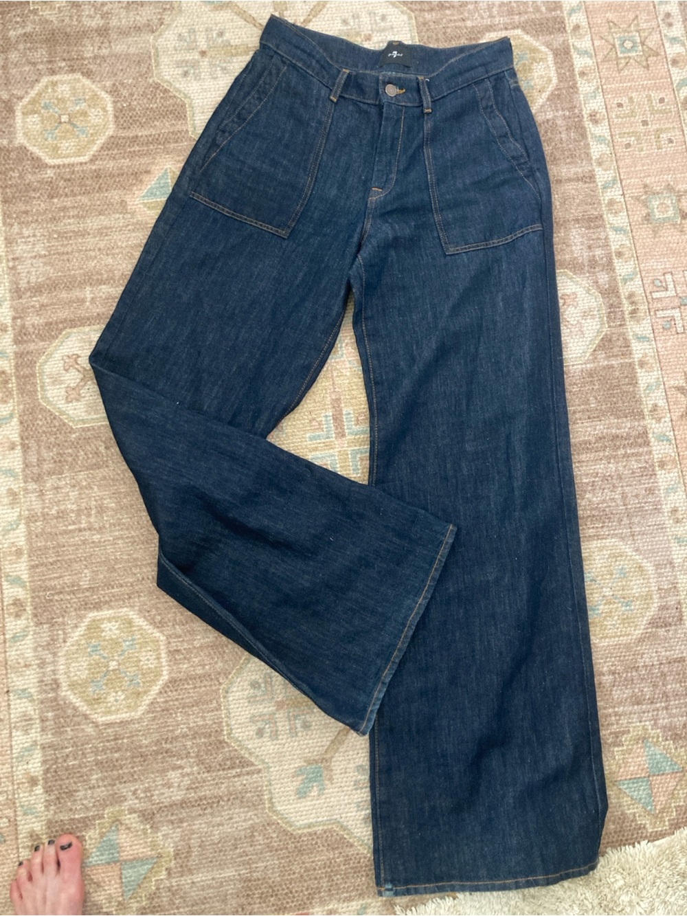 7 For All Mankind Dark Blue wide leg Jeans 28